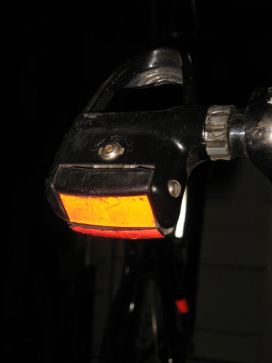 reflective tape showing on crank arm