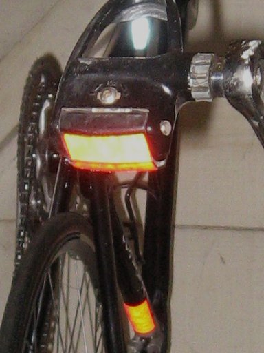 reflective tape showing on crank arm